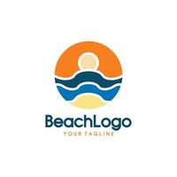 Beach summer vector logo illustration