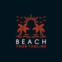 Beach summer vector logo illustration