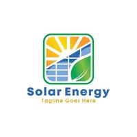 logotipo de vector de energía de panel solar