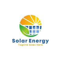 logotipo de vector de energía de panel solar