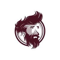 Beard barber vector logo illustration