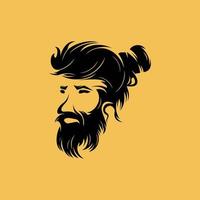 Beard barber vector logo illustration