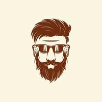 Beard barber vector logo illustration