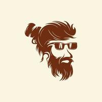 Beard barber vector logo illustration