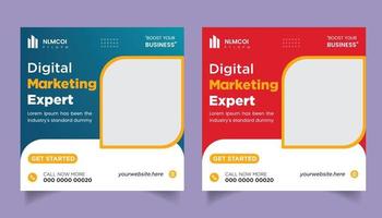 banner de marketing de negocios digitales para plantilla de publicación de redes sociales pro vector