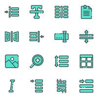 text editor line icon set with blue color vector