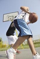 streetball  game at early morning photo