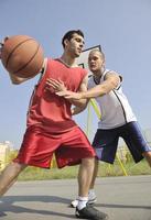 streetball  game at early morning photo