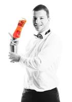 barman portrait isolated on white background photo