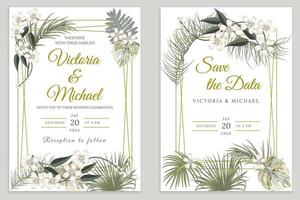 diseño de tarjeta de invitación de boda, invitación floral. vector