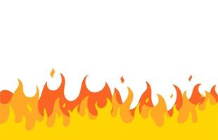 Fire flame vector pattern line frame. Fire flat simple border design background illustration