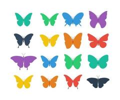 colección de mariposas de colores. mariposa en diseño plano. mariposas en diseño plano de moda. eps10 vector