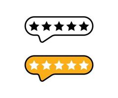 Rating stars in trendy flat and lines design. Feedback concept. Review rating bubble speeches. Vector illustration