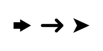 tres flechas iconos negros aislados sobre fondo blanco. flechas iconos vectoriales. eps10 vector