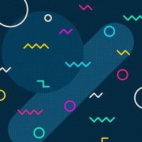 Background. Simple Abstract Geometric Backdrop in flat design with circles, wave lines and zigzag. Vector illustration