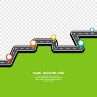 Road background. Winding Road with Pin Pointer. Eps10 vector