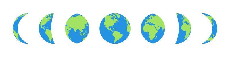 Color Earth Globes isolated on white background. Earth Globe icons. Eps10
