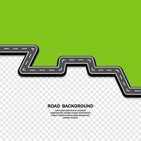 Winding Road isolated on transparent with green color backgrounds. Eps10 vector