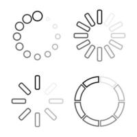 conjunto de iconos de carga. cargar iconos en diseño lineal. carga. cargar iconos. cargando iconos vectoriales. eps10 vector