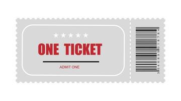 one Ticket with bar code. template Ticket vector icon. Eps10