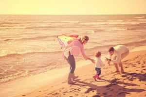 happy family enjoying vecation during autumn day photo