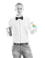 barman portrait isolated on white background photo