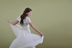 Portrait of a beautiful woman dressed as a bride photo