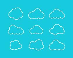 White Clouds collection in linear design. White Clouds icons. Clouds isolated. Eps10 vector