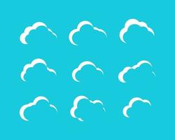 White Clouds collection in cartoon design. White Clouds icons. Clouds isolated. Eps10 vector