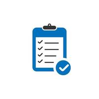 Blue Clipboard icon with check marks in trendy flat design. Clipboard icon. Check mark with clipboard. Eps10 vector