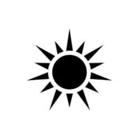 icono de sol negro aislado sobre fondo blanco. icono del sol. eps10 vector