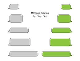 Messages Bubbles for your text. Messages bubbles vector icons in trendy flat design. Eps10