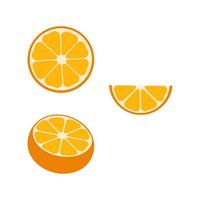 naranja fruta color naranja aislado sobre fondo blanco. fruta naranja en diseño plano. eps10 vector