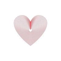 Simple Red Lines Heart in flat repeat design. Heart icon. Eps10 vector