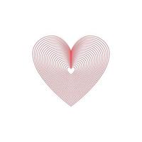 Simple Red Lines Heart in flat repeat design. Heart icon. Eps10 vector