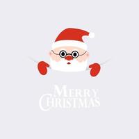 Merry Christmas greeting card. Santa Claus with text Merry Christmas banner or poster. Eps10 vector