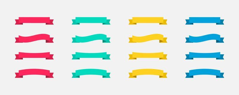 Ribbons Banners colorful in flat design. Ribbon Banners vector icons. Vector Ribbons Banners. Eps10