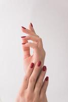 closeup of hands of a young woman photo