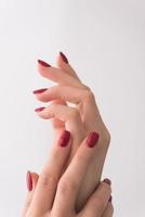 closeup of hands of a young woman photo