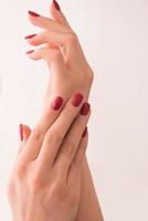 closeup of hands of a young woman photo