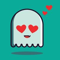 Love ghost chartoon vector , happy Halloween