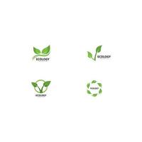 Logos of green leaf ecology nature element vector