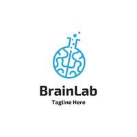 brain neurology laboratory logo vector