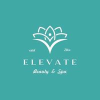 elevate flower beauty and spa logo vector