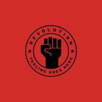 logotipo de la revolución de la mano apretada levantada vector