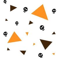 patrón de hallowen sin costuras de calaveras y triángulos en la ilustración de vector plano de fondo blanco. papel pintado espeluznante, textil, textura, tela. feliz Halloween.