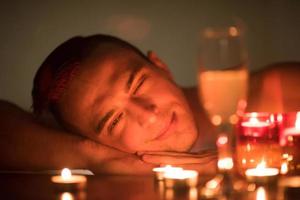 man relaxing in the jacuzzi photo