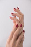 closeup of hands of a young woman photo