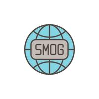 Earth Globe vector Smog or Smoke Fog creative icon