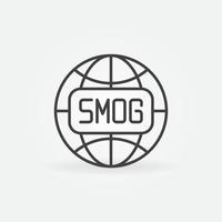 Earth Globe vector Smog Smoke Fog concept line icon